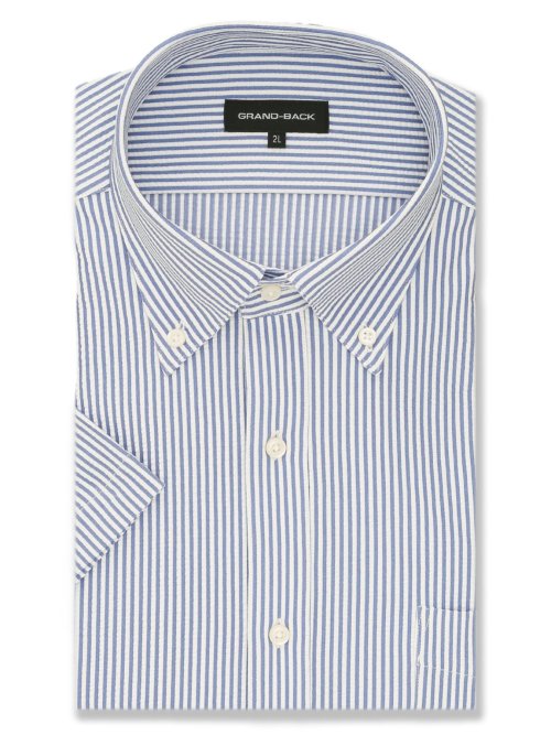 【大きいサイズ】グランバック/GRAND-BACK アルティマ ボタンダウン半袖ニットシャツ