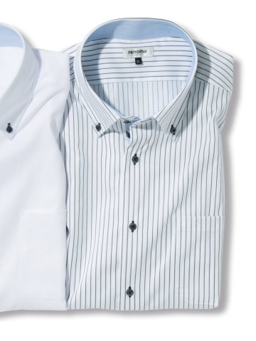 【大きいサイズ】レノマオム/renoma HOMME アイスカプセル形態安定ボタンダウン半袖シャツ