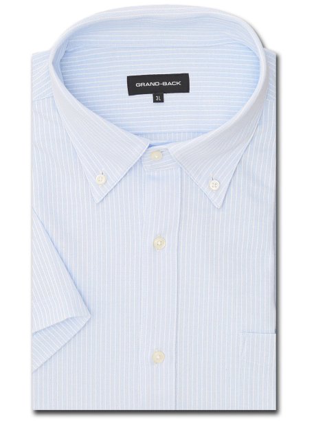 【大きいサイズ】グランバック/GRAND-BACK アルティマ ボタンダウン半袖ニットシャツ