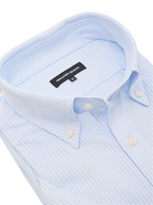 【大きいサイズ】グランバック/GRAND-BACK アルティマ ボタンダウン半袖ニットシャツ