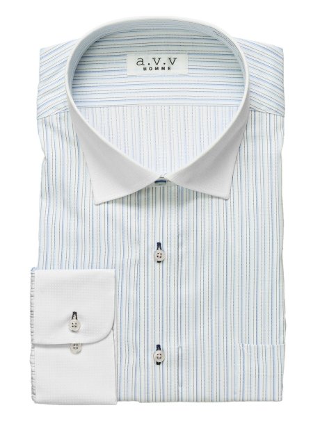 【大きいサイズ】アー・ヴェ・ヴェ/a.v.v 形態安定 セミワイドカラー長袖シャツ