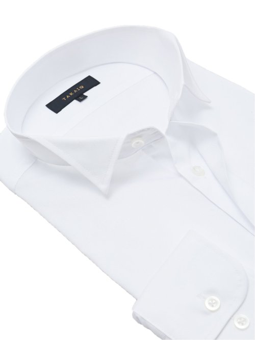 綿100% 形態安定 スタンダードフィット ウィングカラー長袖シャツ
