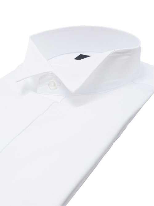 綿100% 形態安定 スタンダードフィット ウィングカラー長袖シャツ