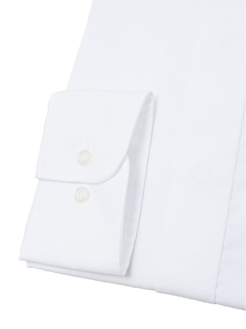 綿100% 形態安定 スタンダードフィット ウィングカラー長袖シャツ