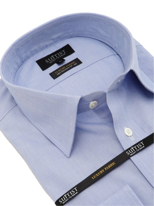 超長綿140三子糸 スタンダードフィット セミワイドカラー長袖シャツ