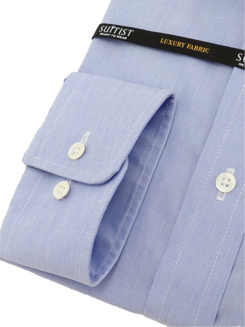 超長綿140三子糸 スタンダードフィット セミワイドカラー長袖シャツ