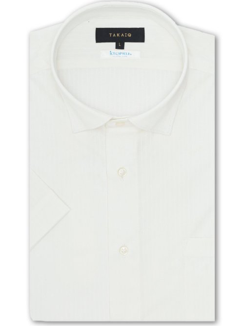 アイスカプセル スタンダードフィット ワイドカラー半袖ニットシャツ