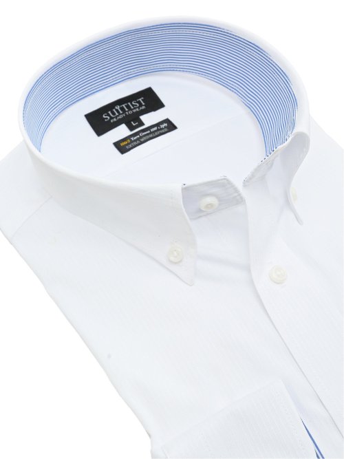 綿混双糸 形態安定 スタンダードフィット ボタンダウン長袖シャツ