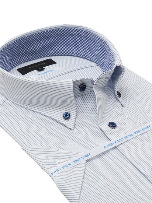 アイスカプセル スタンダードフィット ボタンダウン半袖ニットシャツ