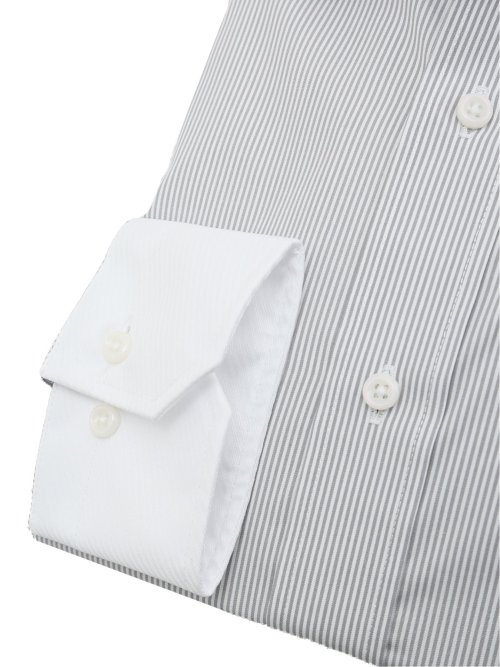 綿混双糸 形態安定 スタンダードフィット ワイドカラー長袖シャツ