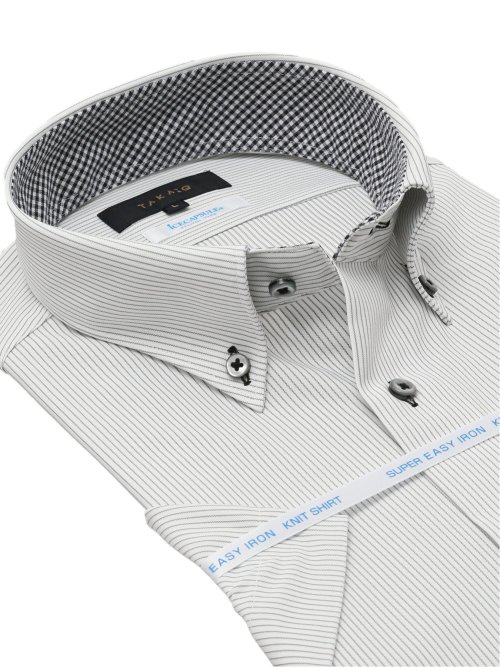 アイスカプセル スタンダードフィット ボタンダウン半袖ニットシャツ