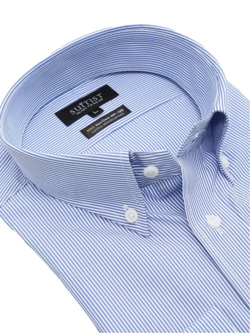 綿混双糸 形態安定 スタンダードフィット ボタンダウン長袖シャツ