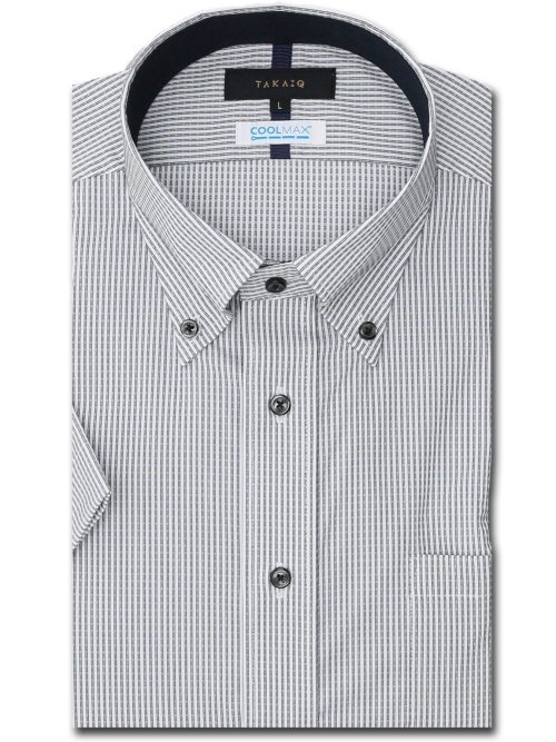 クールマックス+ストレッチ スタンダードフィット ボタンダウン半袖シャツ