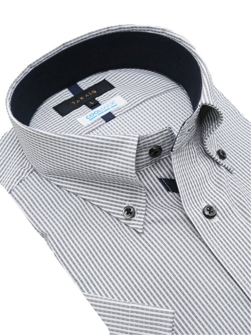 クールマックス+ストレッチ スタンダードフィット ボタンダウン半袖シャツ