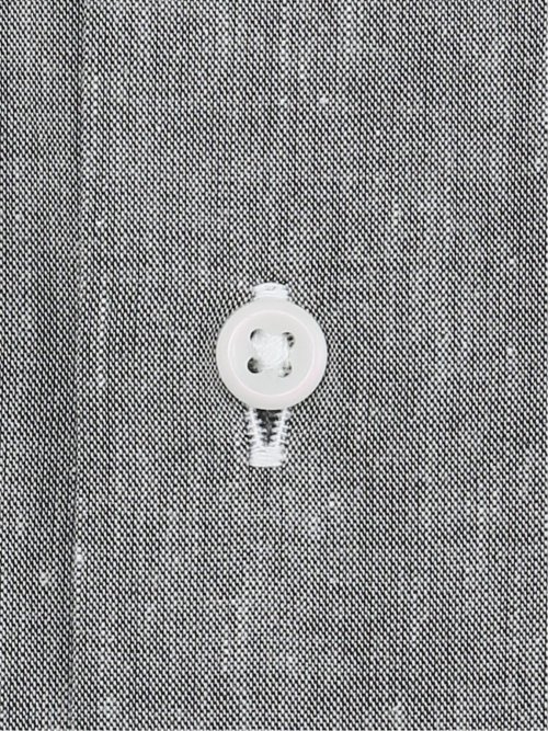 リネン混クールマックス スタンダードフィット ボタンダウン長袖シャツ