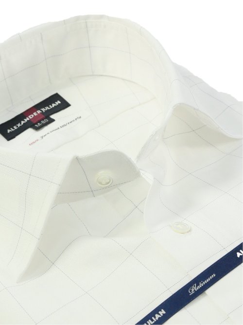 超長綿120双糸 スタンダードフィット ワイドカラー長袖シャツ