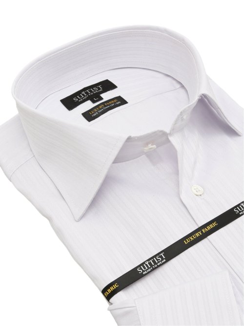 超長綿120双糸 スタンダードフィット ワイドカラー長袖シャツ