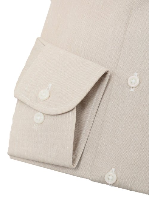 リネン混クールマックス スタンダードフィット カッタウェイ長袖シャツ