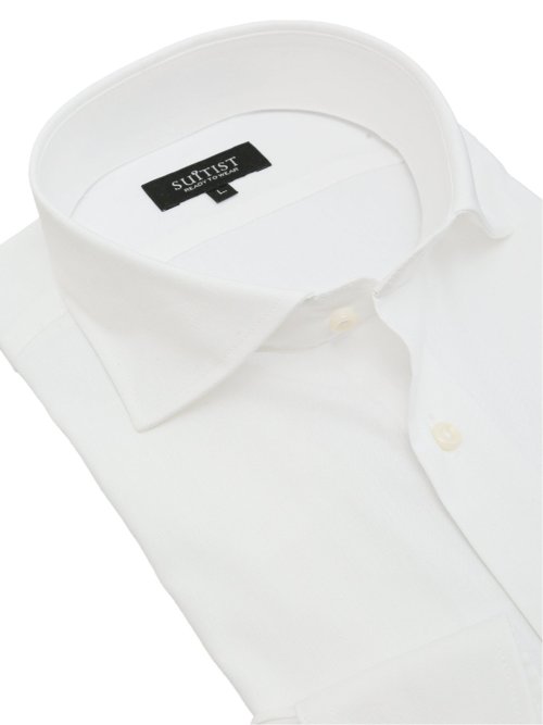 リネン混クールマックス スタンダードフィット カッタウェイ長袖シャツ