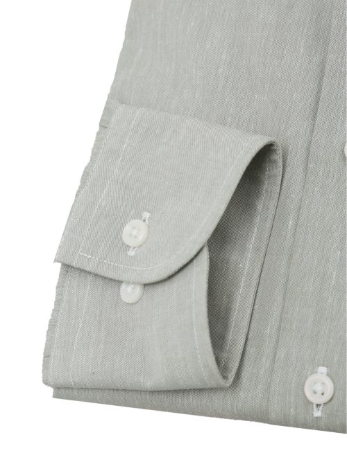 リネン混クールマックス スタンダードフィット カッタウェイ長袖シャツ