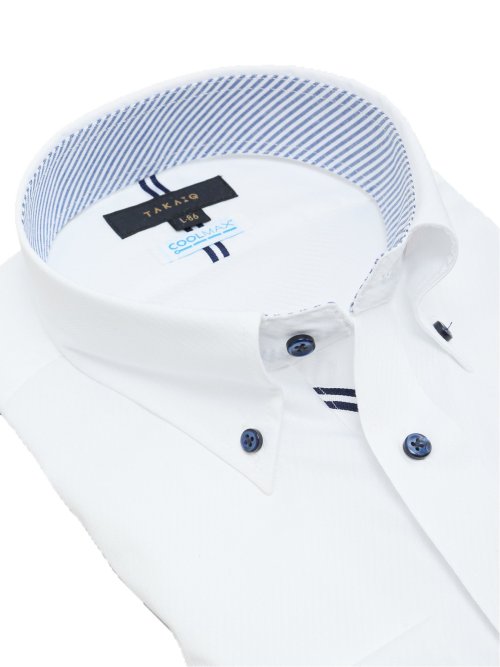 クールマックス スタンダードフィット ボタンダウン長袖シャツ