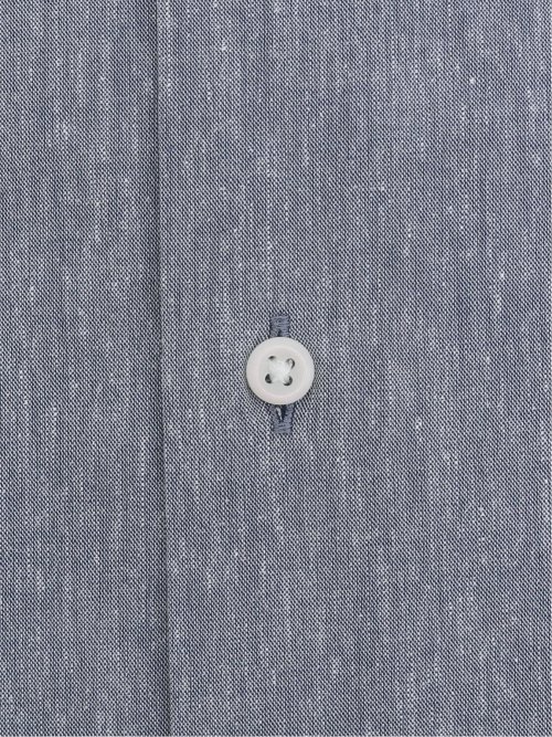 リネン混クールマックス スタンダードフィット ワイドカラー長袖シャツ