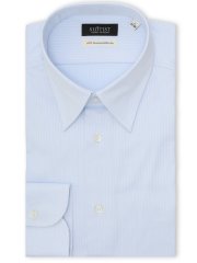 綿混双糸 ストレッチ テーラードフィット レギュラーカラー長袖シャツ