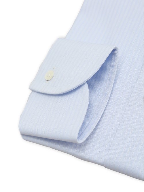 綿混双糸 ストレッチ テーラードフィット レギュラーカラー長袖シャツ