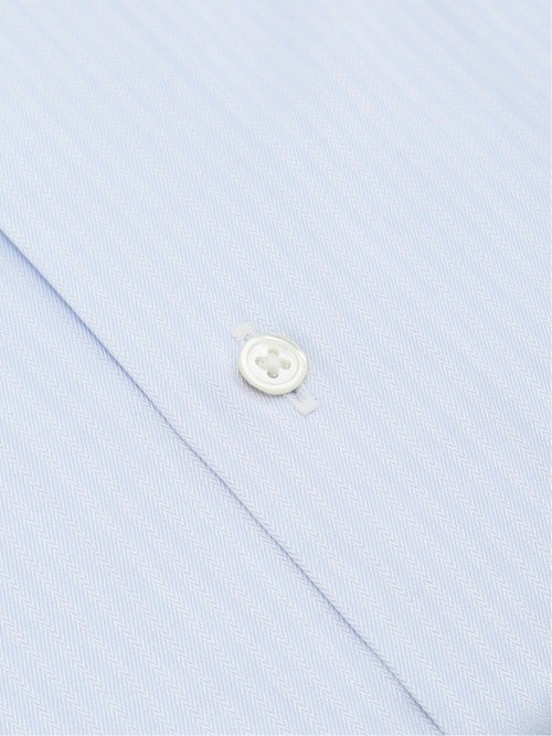 綿混双糸 ストレッチ テーラードフィット レギュラーカラー長袖シャツ