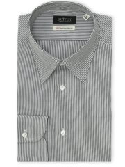 綿混双糸 ストレッチ テーラードフィット レギュラーカラー長袖シャツ