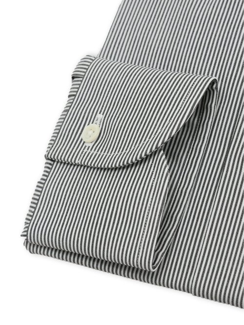 綿混双糸 ストレッチ テーラードフィット レギュラーカラー長袖シャツ