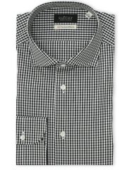 綿混双糸 ストレッチ テーラードフィット ワイドカラー長袖シャツ