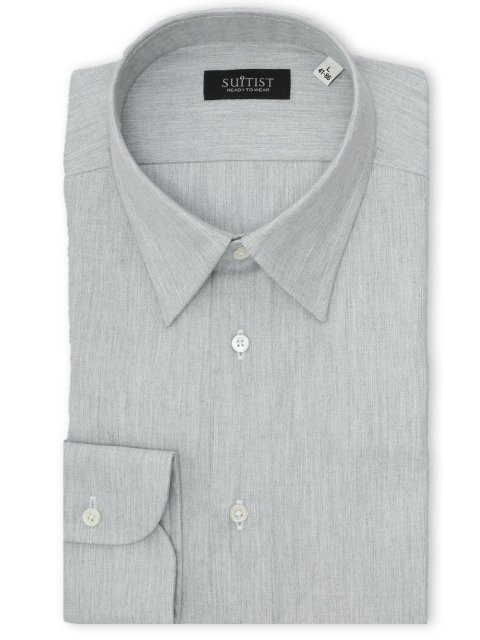 綿100% フランネル テーラードフィット レギュラーカラー長袖シャツ