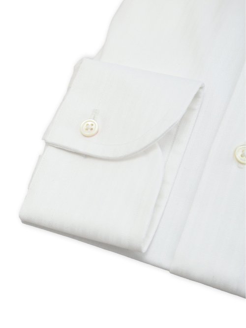 綿混双糸 ストレッチ テーラードフィット ワイドカラー 長袖シャツ