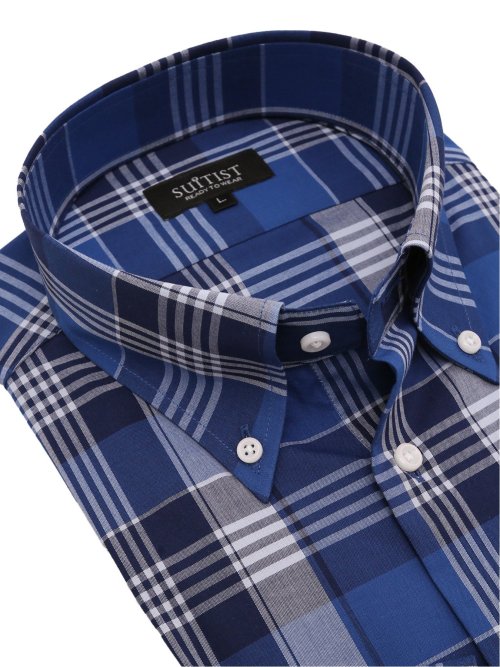 綿100% スタンダードフィット ボタンダウン長袖シャツ