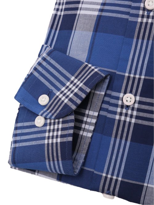 綿100% スタンダードフィット ボタンダウン長袖シャツ