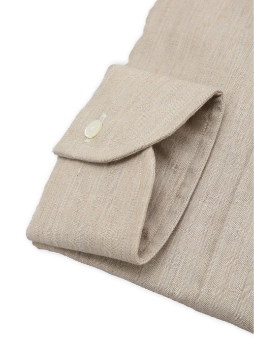 綿100% フランネル テーラードフィット ワイドカラー長袖シャツ