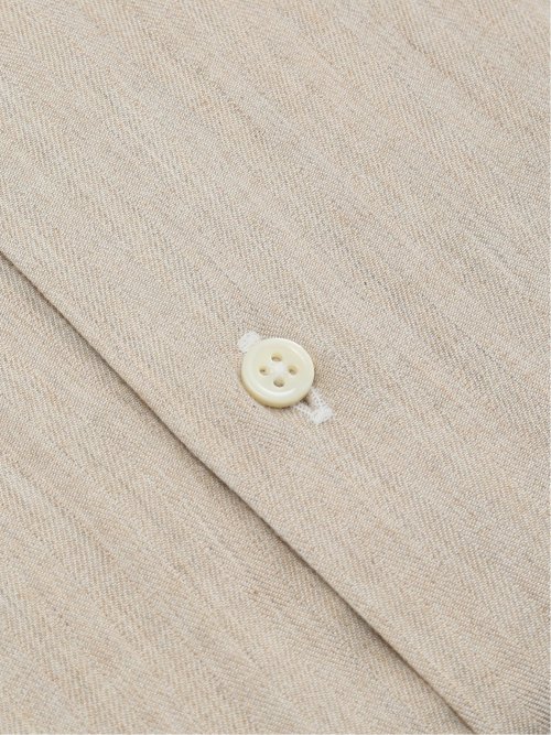 綿100% フランネル テーラードフィット ワイドカラー長袖シャツ