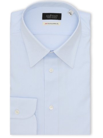 綿混双糸 ストレッチ テーラードフィット レギュラーカラー 長袖シャツ