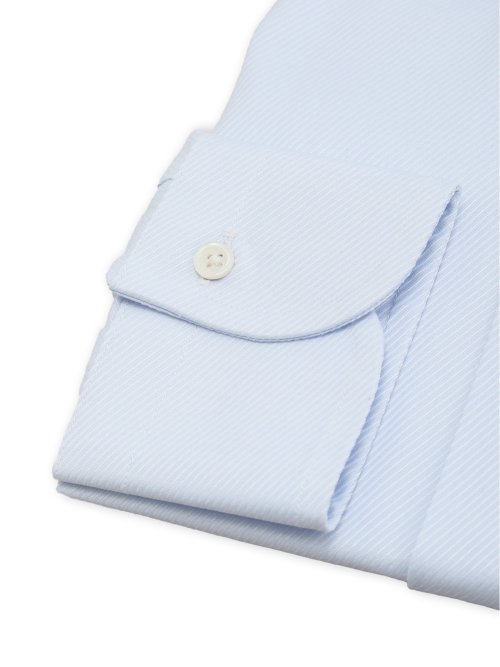 綿混双糸 ストレッチ テーラードフィット レギュラーカラー 長袖シャツ