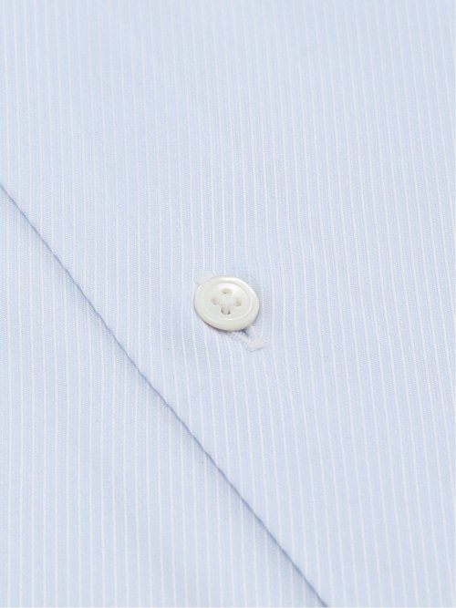 綿混双糸 ストレッチ テーラードフィット レギュラーカラー 長袖シャツ