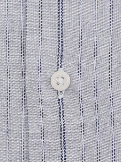 綿麻 スタンダードフィット ワイドカラー長袖シャツ