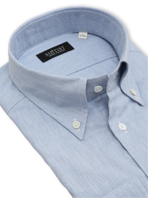 綿100% フランネル テーラードフィット ボタンダウン長袖シャツ