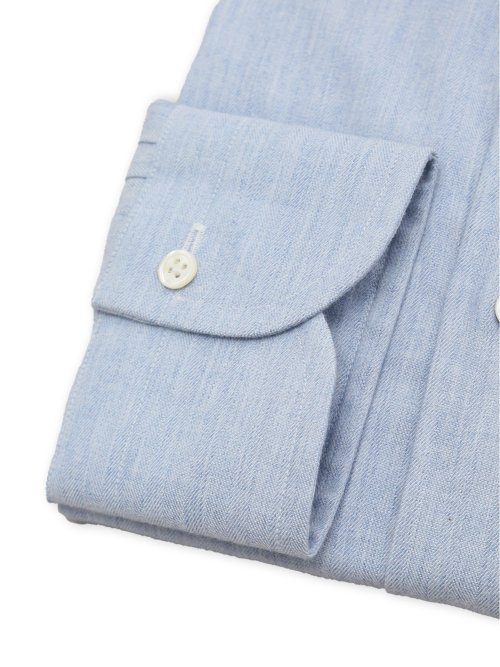 綿100% フランネル テーラードフィット ボタンダウン長袖シャツ