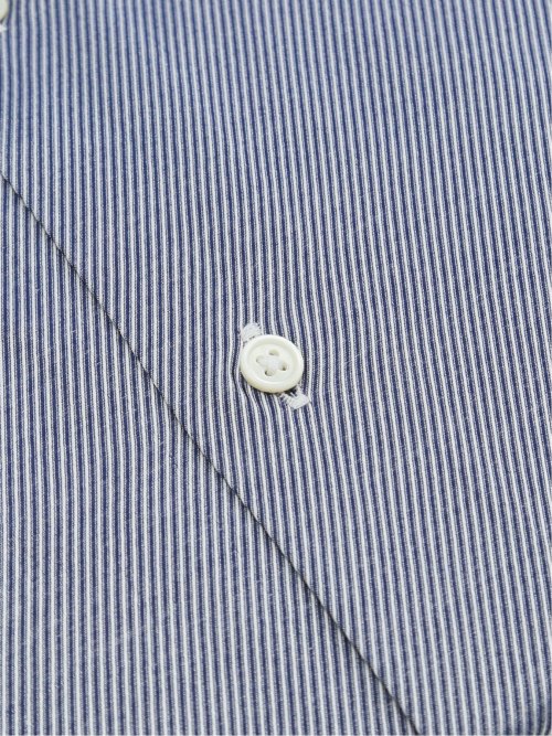 綿混双糸 ストレッチ テーラードフィット ボタンダウン 長袖シャツ