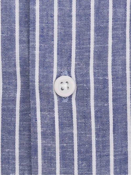 綿麻 スタンダードフィット カッタウェイ長袖シャツ