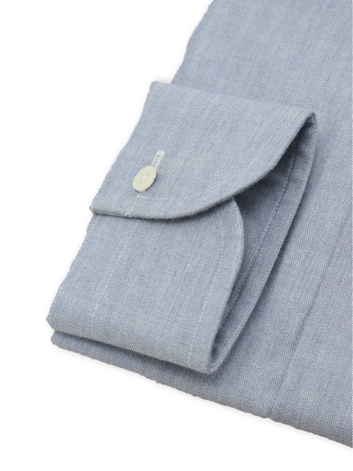 綿100% フランネル テーラードフィット ワイドカラー長袖シャツ