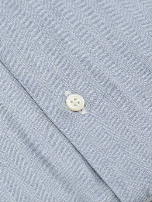 綿100% フランネル テーラードフィット ワイドカラー長袖シャツ
