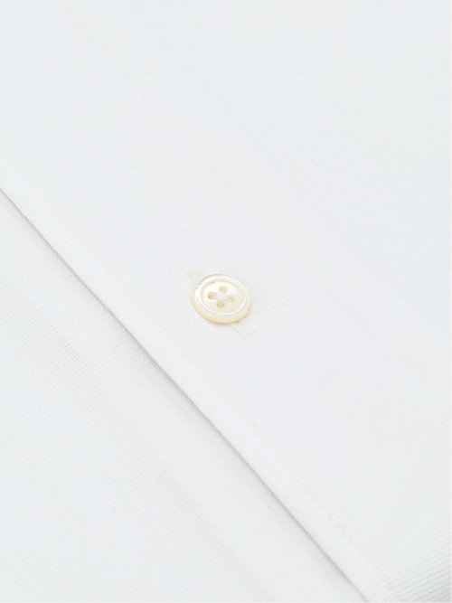 綿混 ストレッチ テーラードフィット ワンピース ボタンダウン 長袖 シャツ