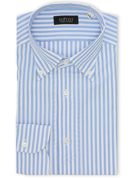 綿混 ストレッチ テーラードフィット ワンピース ボタンダウン 長袖 シャツ